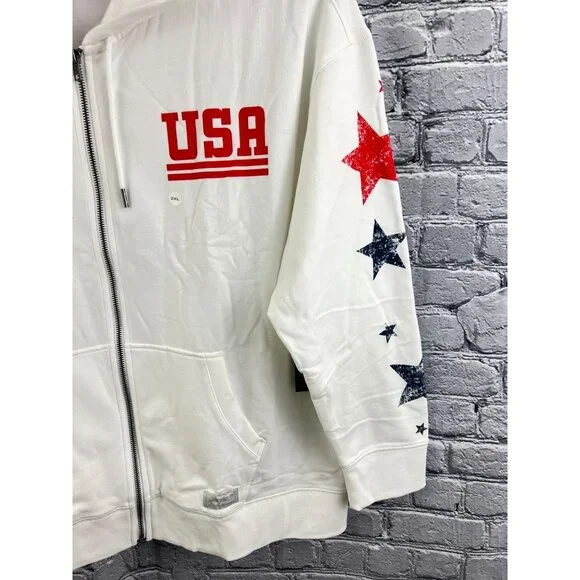 Eddie Bauer Cozy Camp Star Graphic USA Drawstring Full Zip Hoodie Size 2XL - Picture 7 of 13